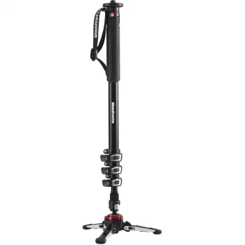 Manfrotto MVMXPROA4 XPRO Monopod+ aliumininis 4 sekcijų video monopodo stovas su FluidTech pagrindu, juodas