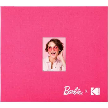 Kodak x Barbie 8x8 inch nuotraukų albumas su medžiaginiu viršeliu ir langeliu, rožinės spalvos (RODB2X3SBPK)