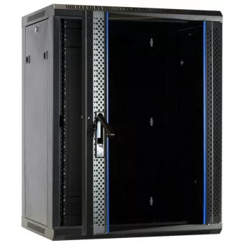 DSIT DS6615 15U sieninis serverių spintas su stiklo durimis, 600x600x770 mm, juodas