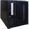 DSIT 12U laisvai pastatoma serverių spinta, 600x600x720 mm, perforuotos užrakinamos priekinės durelės, juoda