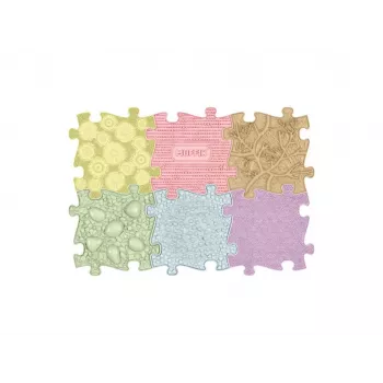 MUFFIK ortopedinis sensorinis kilimėlių rinkinys 6-in-1 Baby Pastel – 6 dėlionės plytelių