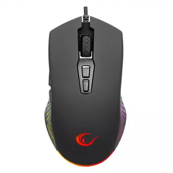 Rampage Spear V2 laidinė žaidimų pelė 12800 DPI optinė RGB juoda