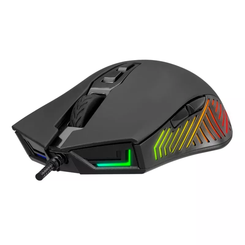 Rampage Spear V2 laidinė žaidimų pelė 12800 DPI optinė RGB juoda