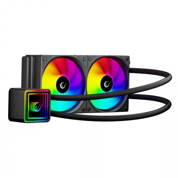 Rampage INFINITE V240 ARGB 240 mm skysčio aušintuvas procesoriui su temperatūros ekranu, juodas