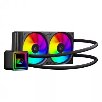 Rampage INFINITE V240 ARGB 240 mm skysčio aušintuvas procesoriui su temperatūros ekranu, juodas