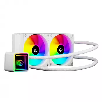 Rampage INFINITE V240 White 240 mm ARGB AIO skysčio aušintuvas su temperatūros ekranu