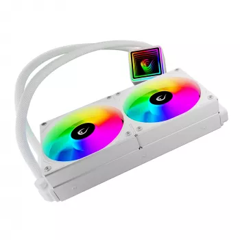 Rampage INFINITE V240 White 240 mm ARGB AIO skysčio aušintuvas su temperatūros ekranu