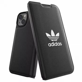 Adidas Originals Booklet Case BASIC, skirtas iPhone 14/15/13 6,1 colio, juoda/balta