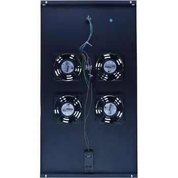 DSIT DS-FT100 4 ventiliatorių serverio stovo aušinimo įrenginys su termostatu 1000mm gylio spintoms, 1U, 230V, juodas