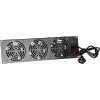 DSIT DS-FAN3FRONT 3U važiuoklės ventiliatorių blokas su 3 ventiliatoriais 19 colių stelažams, juodas