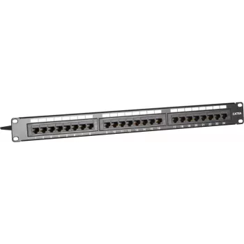 DSIT DS-Patch6a-24UTP 24 prievadų CAT6a UTP skydinė plokštė, 19 inch 1U, 10GbE, PoE+