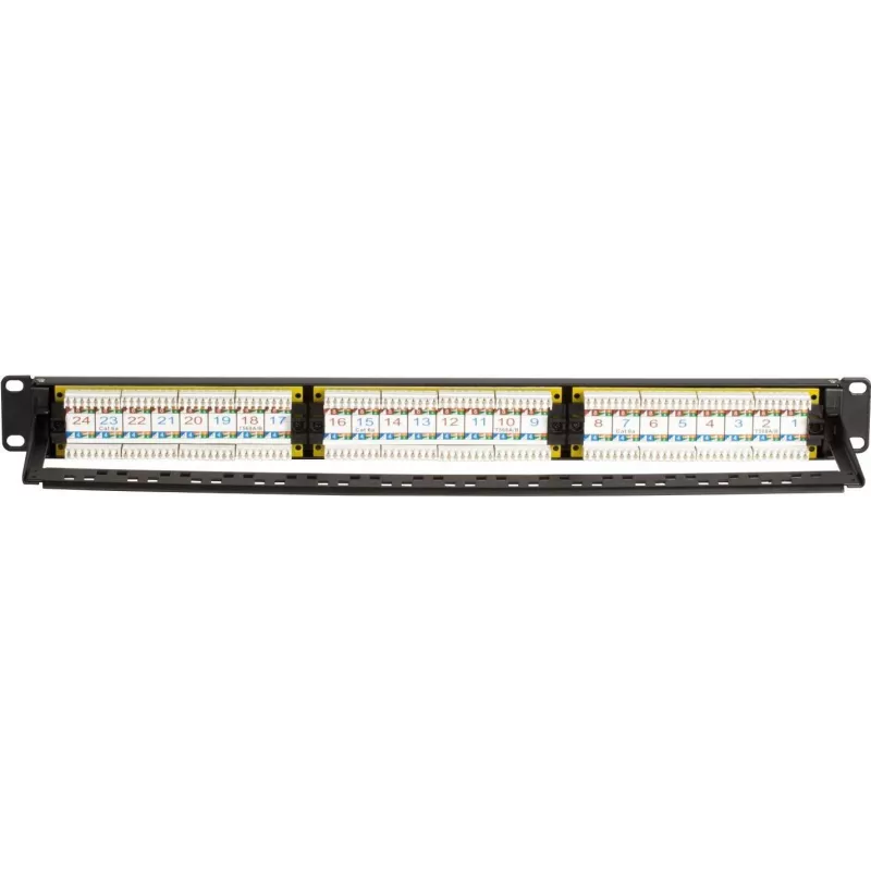 DSIT DS-Patch6a-24UTP 24 prievadų CAT6a UTP skydinė plokštė, 19 inch 1U, 10GbE, PoE+