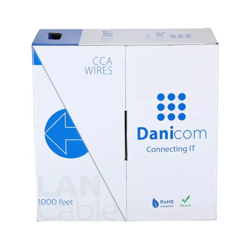 DSIT CAT6 tinklo kabelis U/UTP AWG 23/1 vientisa gysla 305m pilkas