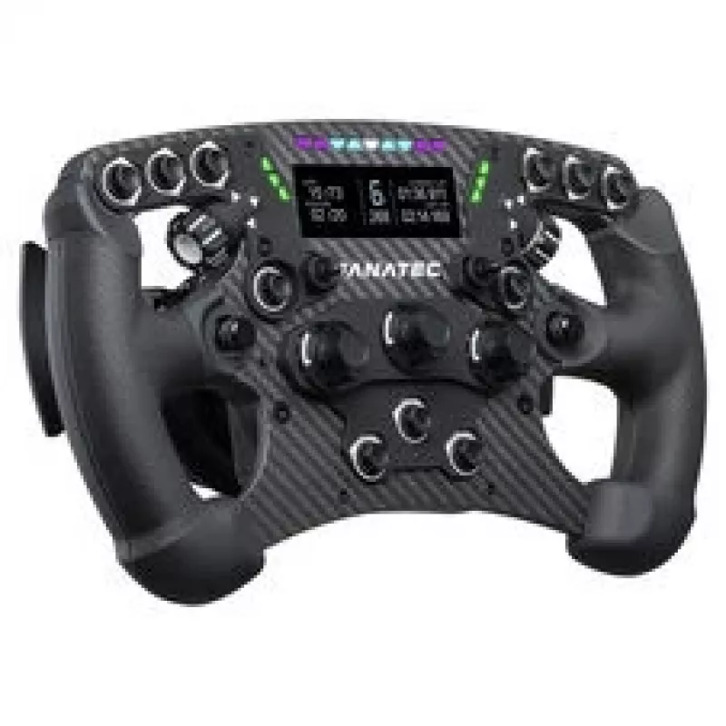 Fanatec ClubSport Formula V3 vairas, 290 mm, 2,7 colio OLED ekranas, RGB RevLED, magnetiniai perjungikliai, anglies pluoštas, Alcantara, juodas