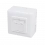 DSIT paviršinis Cat.6/Class E ekranuotas dvigubas RJ45 lizdas, baltas (DC-Wall-Out-STP6-W)