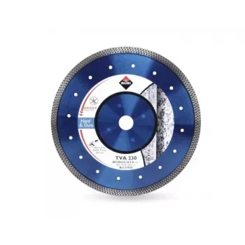 RUBI DIAMOND BLADE TVA 115 SUPERPRO – 115 mm ištisinio krašto deimantinis diskas porcelianui, keramikai, granitui, marmurui, šlapiam ir sausam pjovimui