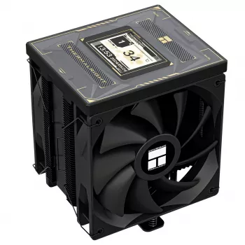 Thermalright Burst Assassin 120 Vision Black ARGB procesoriaus aušintuvas su TFT-LCD ekranu, 6 šilumos vamzdeliais, 220W TDP, 120mm PWM ventiliatoriumi, Intel LGA1700/1200/115X/2011/2066, AMD AM5/AM4