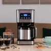 Cecotec Coffee 66 Drop & Thermo Time lašininis kavos virimo aparatas, 1,2 l termosas, 950 W, nerūdijantis plienas/juoda