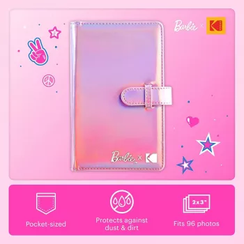 Kodak x Barbie mini nuotraukų albumas 96 nuotraukoms 2x3 inch, 16 puslapių, rožinės spalvos (RODB2X3AC)