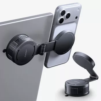 SPIGEN MFT35-1 OneTap Pro MagSafe magnetinis laikiklis automobiliui – prietaisų skydeliui, stiklui ir ekranui, juodas