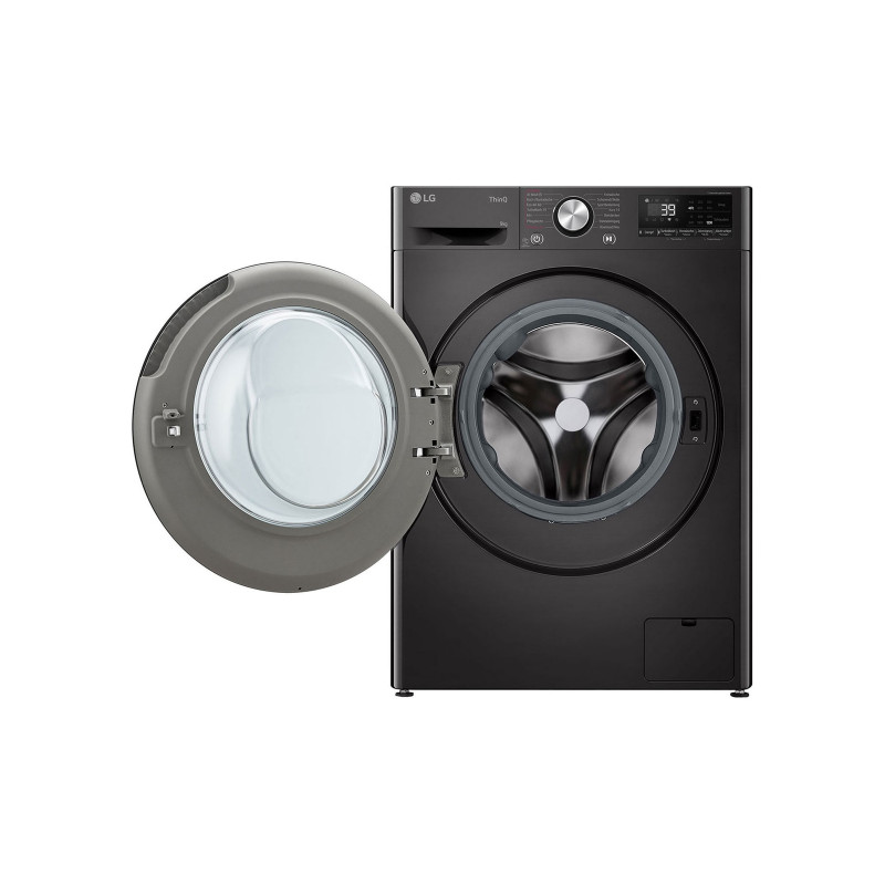 LG F2V7SLIM9B Slim-Fit 9 kg skalbimo mašina su AI DD ir Steam – balta