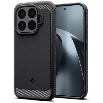 Spigen Rugged Armor dėklas, skirtas Xiaomi 17T Pro, matinė juoda, ACS11869