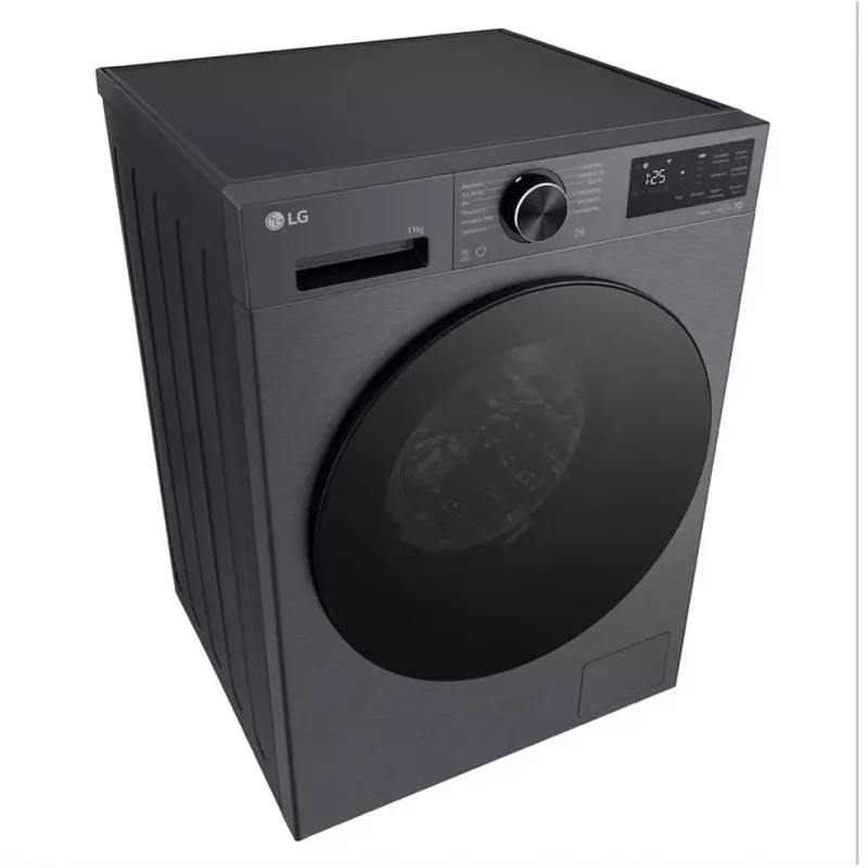 LG F4WX701YB 10,5 kg priekinio pakrovimo skalbimo mašina su AI DD, Steam, Wi-Fi – Black Steel