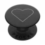 PopSockets PopGrip Standard - balta širdelė ant juodo