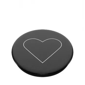 PopSockets PopGrip Standard - balta širdelė ant juodo