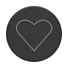 PopSockets PopGrip Standard - balta širdelė ant juodo