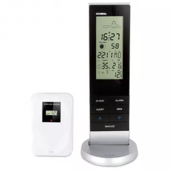 Alecto WS-1150 belaidė meteorologijos stotelė su lauko jutikliu, juoda/sidabrinė