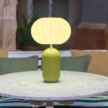 New Garden RACHEL 45 Alyvuogių LED stalinė lempa - reguliuojamas šviesos srautas, įkraunama, IP65, vidaus ir lauko
