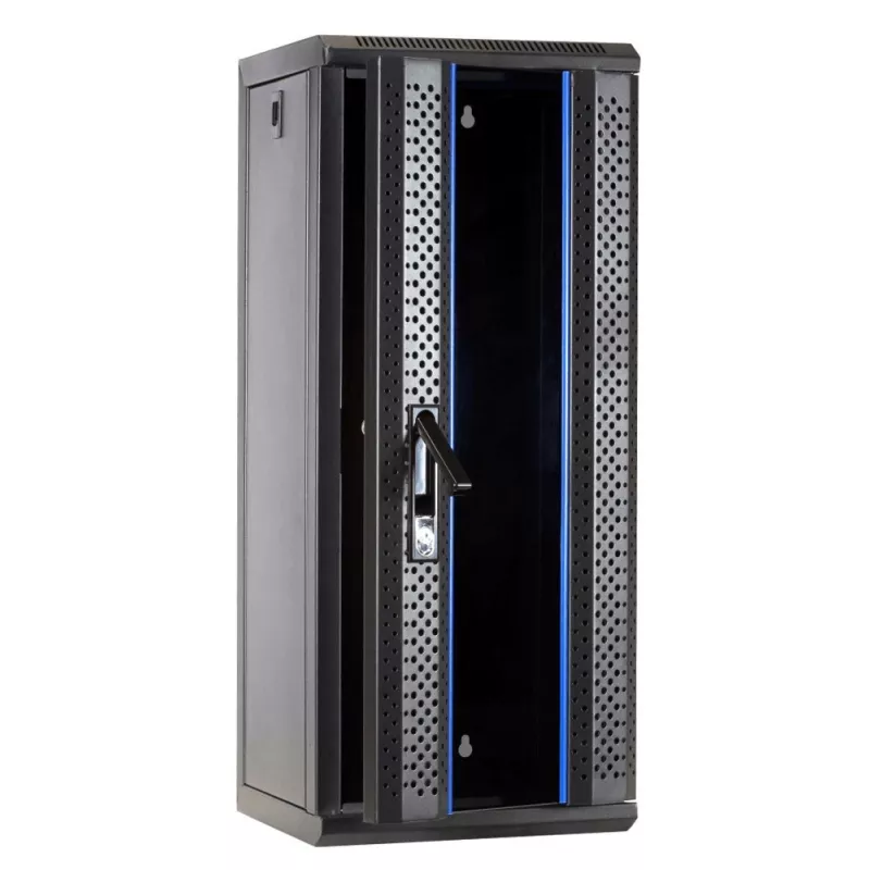 DSIT DS10-3315 15U 10 inch sieninis serverių spintos kabinetas su stiklinėmis durimis, 312x310x752 mm, juodos spalvos