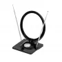 Vivanco VVTVANTSCIRCLE vidaus DVB-T2/DAB+ plokščia antena su 4G/5G filtru, juoda