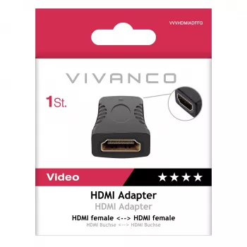 Vivanco VVVHDMIADFFG HDMI mova adapteris Moteris į Moterį 4K 60Hz 18Gbps juodos spalvos