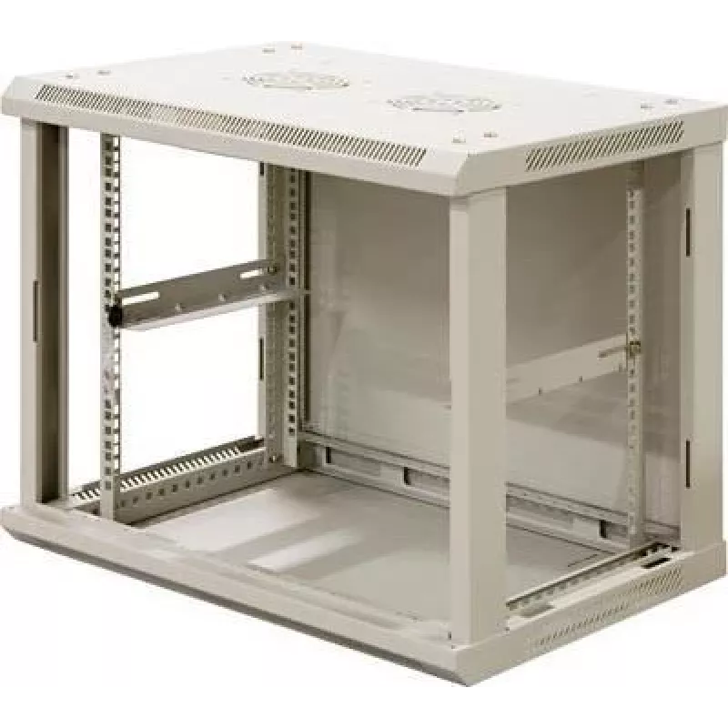DSIT 9U sieninis serverių spintos su stiklo durimis, balta, 600x450x500 mm