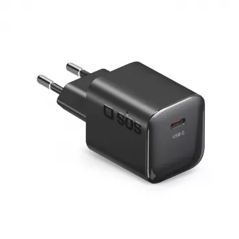 SBS 20W USB-C PD sieninis įkroviklis, juodas