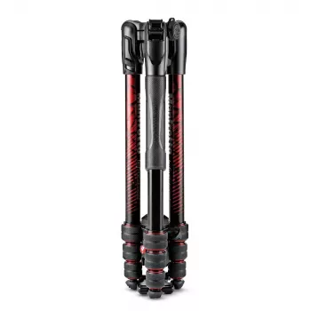 Manfrotto MKBFRTA4RD-BH Befree 4 sekcijų aliumininis kelioninis trikojis su rutuline galvute, raudonas
