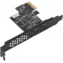 GEMBIRD UPC-U3 PCI Express USB 3.2 Gen 1 kortelė, 2x Type-A, SATA maitinimas, ASMedia mikroschemų rinkinys