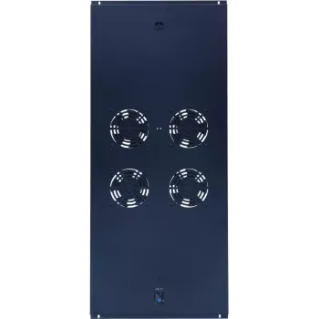 DSIT DS-FT120 stogo ventiliatoriaus blokas 1200 mm serverių spintoms - 4 ventiliatoriai su termostatu, 480 m³/h, 230V, juodos spalvos