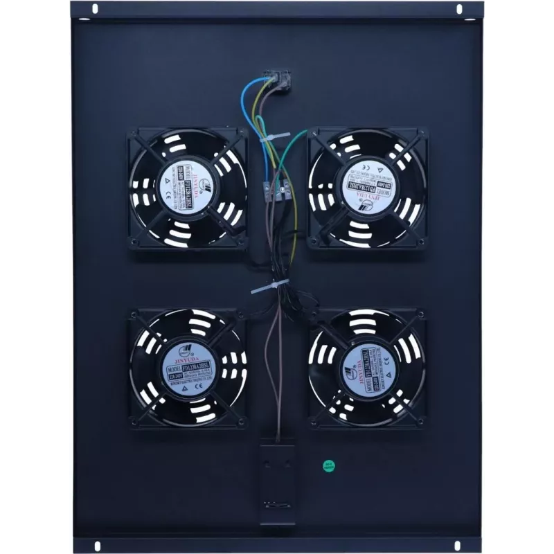 DSIT DS-FT80 4 ventiliatorių serverio stovo aušinimo įrenginys su termostatu 800 mm gylio spintoms, 1U, 230V, juodos spalvos