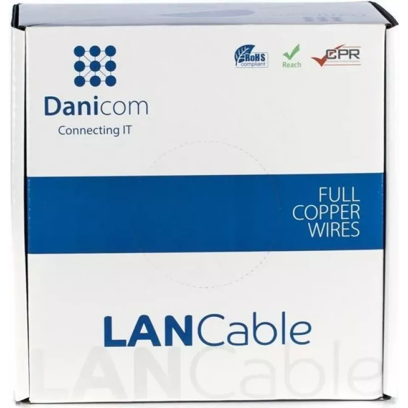 DSIT DANICOM CAT6A S/FTP 100m LSZH Fca tinklo instaliacinis kabelis