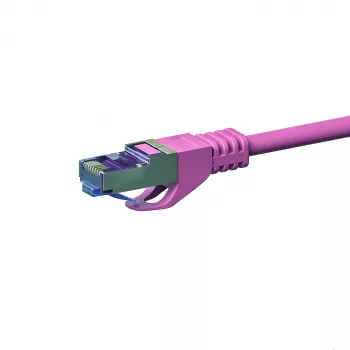 DSIT CAT 6a S/FTP LSOH tinklo jungiamasis laidas, 15 m, rožinis