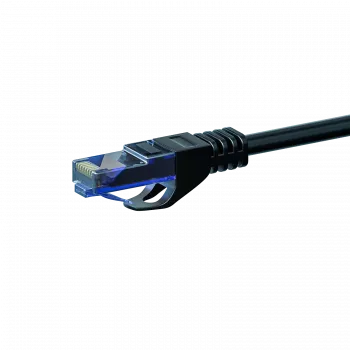 DSIT CAT6a U/UTP 100% vario tinklo jungiamasis kabelis, 0,5 m, juodas