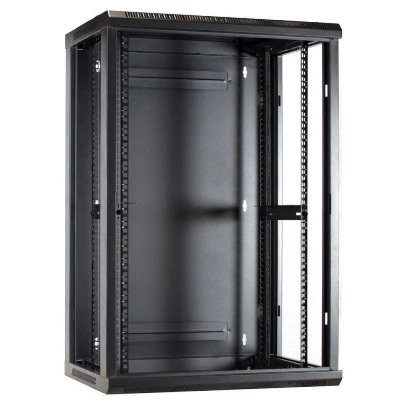 DSIT 18U sieninis serverio spintos su metalinėmis durimis, 600x450x900 mm, juoda