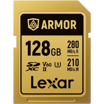 Lexar Professional ARMOR GOLD 128GB SDXC UHS-II V60 atminties kortelė (LSDAMGL128G-RNNNG)