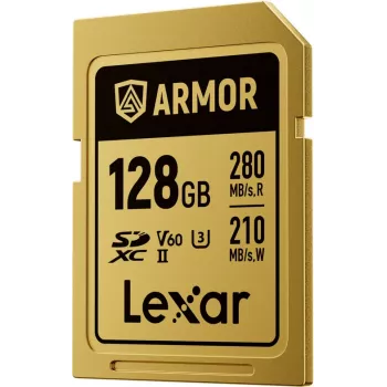 Lexar Professional ARMOR GOLD 128GB SDXC UHS-II V60 atminties kortelė (LSDAMGL128G-RNNNG)