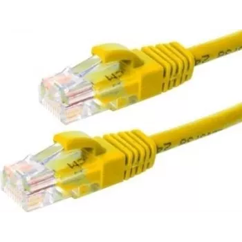 DSIT CAT5e U/UTP tinklo kabelis, 7 m, geltonas, 100% varis, RJ45, Gigabit Ethernet