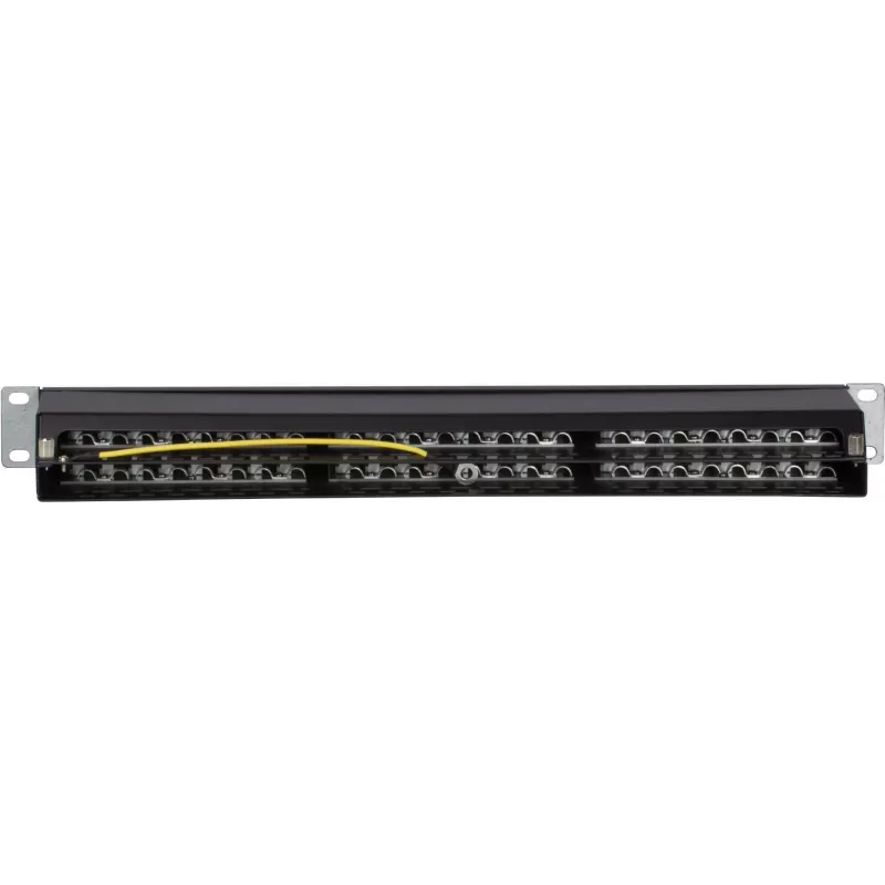 DS-IT CAT6 FTP 48 prievadų 19 inch 2U ekranuota skydinė lizdų plokštė, juoda