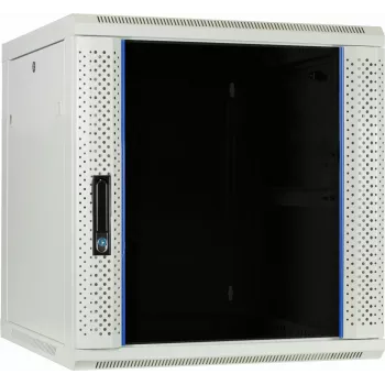 DSIT 12U sieninis serverio spintelis su stiklo durimis, baltas, 600x600x635 mm